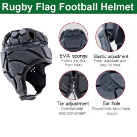 2 Pack Rugby Headguards for Youth Adults, Adjustable Soft Helmet, Breathable and Comfortable Head Protector, Protective Special Needs Helmet for 7v7,Flag Football,Soccer,Hockey,Skateboard
