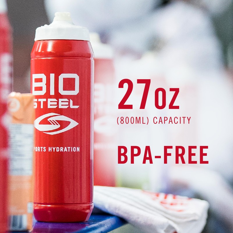 BioSteel Team Bottle, BPA Free Sports Water Bottle, 27 Ounce/800