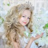 XIAQICA Crown Tiara Silver Crystal Diamond Tiara Women's Crown Wedding