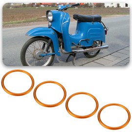 EMSea Pack of 10 Manifold Gasket Sealing Ring 28 x 34 x 2 mm Hollow Copper-Coloured Metal Motorcycle Exhaust Pipe Compatible with Simson S51 Compatible with Schwalbe SR1