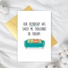 Funny Friendship Card for Him Her, Thank You Card for