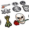 Pack of 12 iron-on patches, biker, punk patches, skull patches,