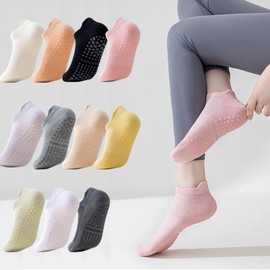 Summer New Anti-slip Women's Pilates Fitness Socks - Professional Sports Solid Color Mesh Breathable 36-43/White 20ea
