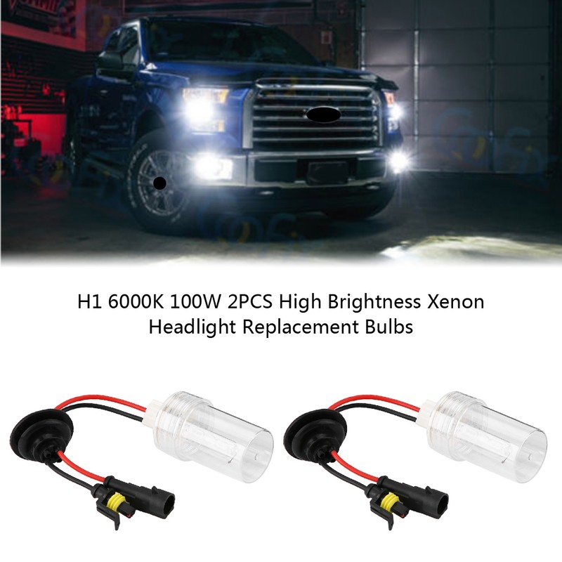 H1 6000K 100W 2PCS High Brightness Xenon Headlight Replacement Bulbs
