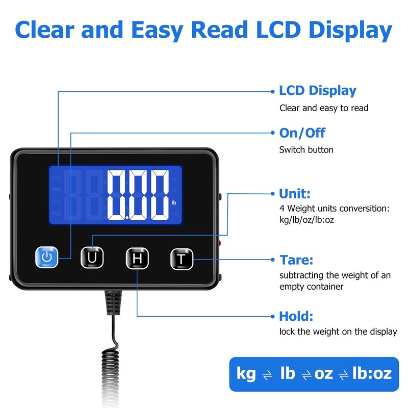 KUAIVO Shipping Scale, 440 lbs/0.35oz High Accurate Digital Postal Scale