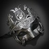 Couples Masquerade Masks | Feather Masquerade Mask Silver Black