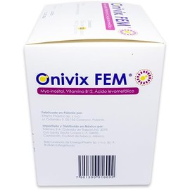 FEM Suplemento Alimenticio en Polvo Myo-inositol, Ácido Levomefólico, Vitamina B12 Bienestar Integral Femenino Caja con 30 Sobres de 2.1 g