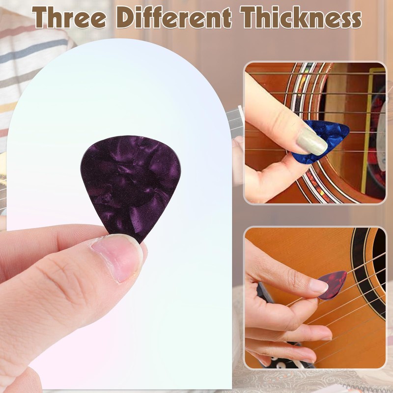 60 PCS Guitar Picks, 3 Different Thickness Abstract Art Colorful