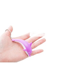 ODETOJOY Pink Dolphin Keychain with Flashlight LED Light with Voice Sound Cute 3D Animal Cartoon Keyrings