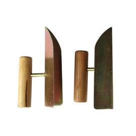 2 Piece Drywall Corner Tool Set, Outside Corner Knife & Inside Corner Knife, with Wooden Grip Handle - Galvanized Carbon Steel Sheetrock External Corner Trowel & Internal Corner Trowel