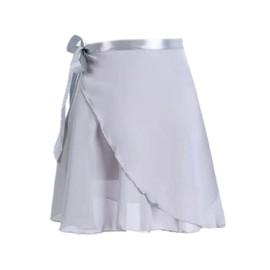 Newwyt Women's Chiffon Wrap Skirt Classic Ballet Wrap Skirt Girls Tutu Dance Skirt Dance Skate Over Scarf Skirt Dancewear Grey Polyester Fibre, gray