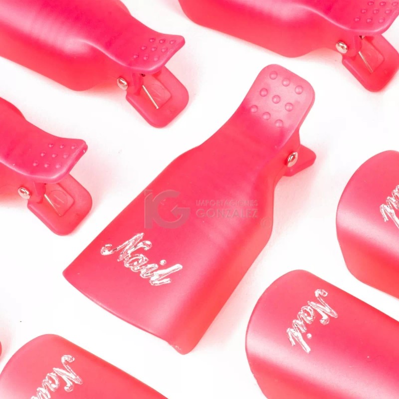 Nail Pinzas Plásticas Retiradoras De Acrílico O Gelish 10 Piezas