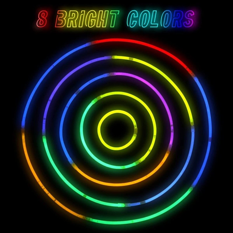 EPN 100 8'' Glow Sticks Bracelets Necklaces+Brac
