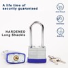 SEPOX® 14Pcs Set Keyed-Alike Laminated-Padlocks with Same-Key Hardened-Steel Long-Shackle Pack