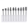One Set 10 Tungsten Steel Carbide Burrs for Rotary Tool