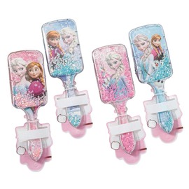 FASHION YO Princess mermaid Hair Brush,Paddle Hairbrush for Girls Kids,Easily Glide Through Knots No Pull Glitter Bristle Tangle Brushes Sequin airbag comb Gift (Frozn)