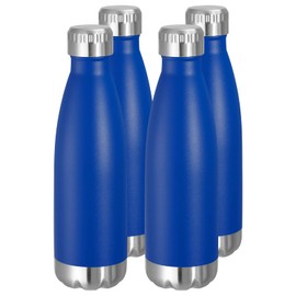 VEGOND 17oz Stainless Steel Water Bottles Bulk, Reusable Metal Sports Water Bottle Keeps Drink Hot and Cold, BPA Free Double Wall Vacuum Cola Shape Insulated Water Bottles for Camping Gym, 4 Pack