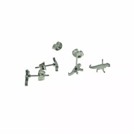 Unbranded Stainless Steel Earrings - Dinosaur Studs - 11mm x 5mm - 2 Pieces 1 Pair - ER496