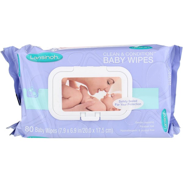 Lanisinoh Clean and Conditioning Cloth Baby Wipes 80 Count (6 Pack)