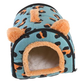 Levemolo Small Animal Warm Bed House for Hamsters Rats Mice Washable Hideout Nest for Small Durable Cute Cartoon Style for Home Pet Stores