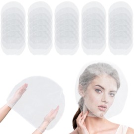 SmoothNovelty 60 Pcs Disposable Hair Cover for Makeup Protection Non Woven Protector Hood Mask Breathable Face Cosmetic for Changing Clothing Dressing Wedding Travel Bridal Shops Esthetician Artist