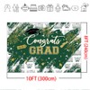Mocsicka Graduation Backdrop Congrats Grad Green and Gold Graduate Party