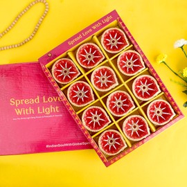 SATVIK 24 Pc Clay Diya with Cotton Wicks – Handmade Terracotta Oil Lamps for Diwali Decoration (Design 4)