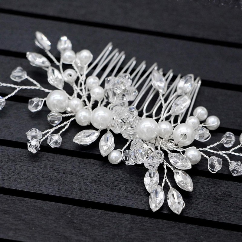 Accesorios para El Cabello Mujer, Cristal Blanco, Oro Rosa