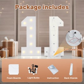 Bugame 3FT Marquee Letters, Large Light Up Letters for Birthday Wedding Backdrop Warm Light Marquee Letters 3 Feet Tall for Baby Shower Party Proposal Decoration Decor, Letter O