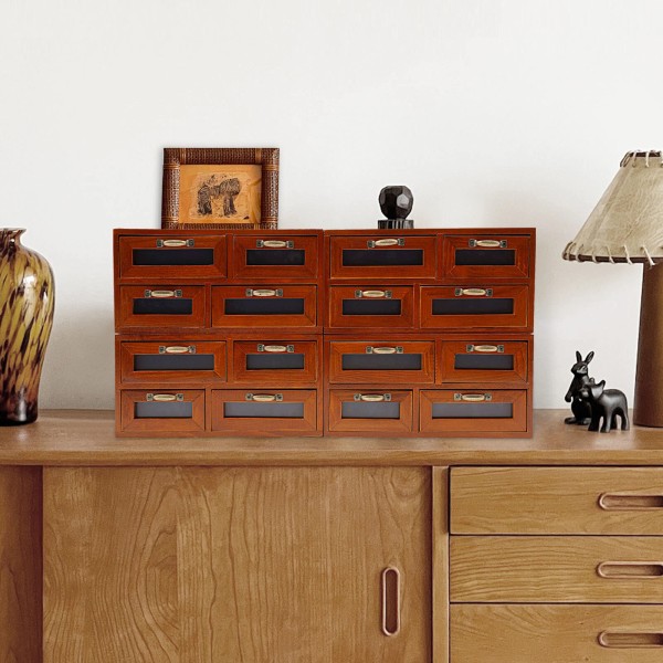 Unbranded Vintage Small Wooden Desktop Storage Box Drawer Display Shelf