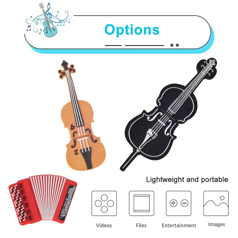 BorlterClamp 32 GB USB Flash Drive with Cute Musical Instrument