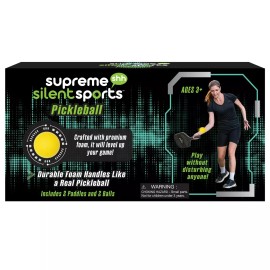Supreme Silent Sports Pickleball Kit, 2 Durable Foam Handles and 2 Balls