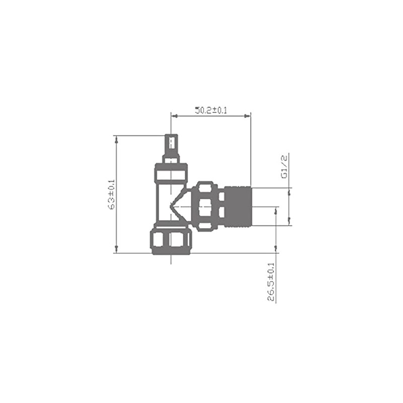 NRG 15mm Black Radiator Valves Angled Lockshield Valve One Pair