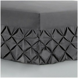 King Bed Valance Sheet 100% Egyptian Cotton 200 Thread Count Extra Deep Skirt Pocket Mattress White | Silver | Charcoal | Pink Fitted Bed Sheets (King, Charcoal)