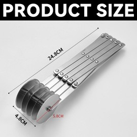Xiciki Pizza Cutter Stainless Steel Dough Cutter 5 Wheels Wavy Dough Cutter Pizza Cutter Flexible Adjustable Rolling Pin for Cakes, Pizza and Pastries