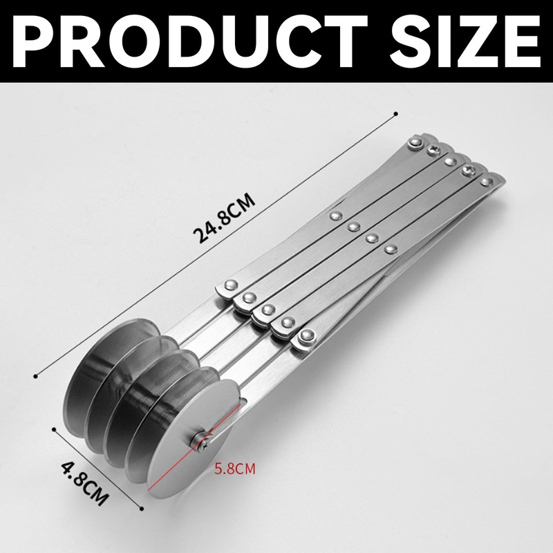 Xiciki Pizza Cutter Stainless Steel Dough Cutter 5 Wheels Wavy