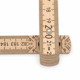VELUX Folding Ruler 2 m Wood Natural - Folding Ruler Made of Beech Wood with Hardened Steel Springs - EC Construction Type Approval Accuracy Class III - Metre Stick for Roofers, Carpenters, Carpenters