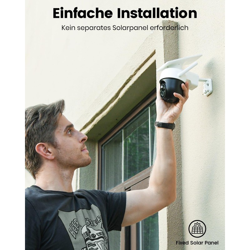 AOSU 2K WiFi Security Camera Outdoor Wireless, Solar Outdoor Camera,