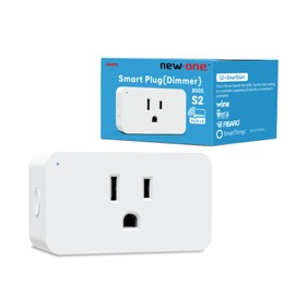 New One Zwave Outlet Dimmer, 800 Series Z-Wave Smart Plug, Bult in Zwave Repeater, Zwave Device, Z-Wave Hub Required, Work with Hubitat, SmartThings, Vera, Wink, Fibaro, Homeseer, 2GIG