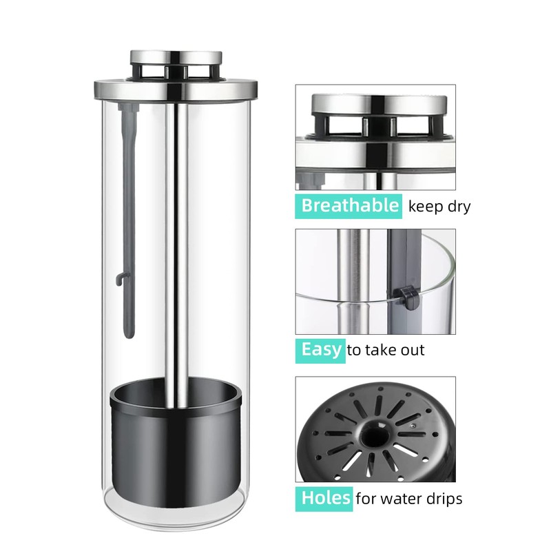 Straw Holder Dispenser for Counter - Clear Glass Drinking Straw