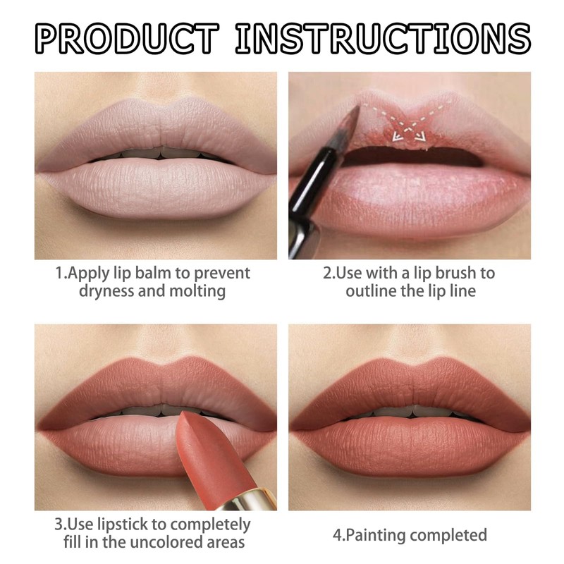 Matte Pale Pink Lipstick - Highly Pigmented, Smooth, & Waterproof,