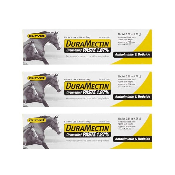 Durvet Duramectin Equine Wormer Paste - 3 Tubes