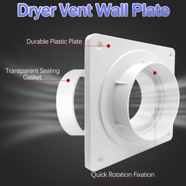 Dryer Vent Hose Connector,Quick Connect & Disconnect Dryer Vent Wall Plate, for Ceiling Walls Greenhouses Air Circulation Systems