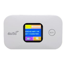 High-Speed 4G 5G Mobile Hotspot for Travel & Camping - Portable 300Mbps WiFi Internet Device with SIM Card Slot, Connects 10 Users, LED Display