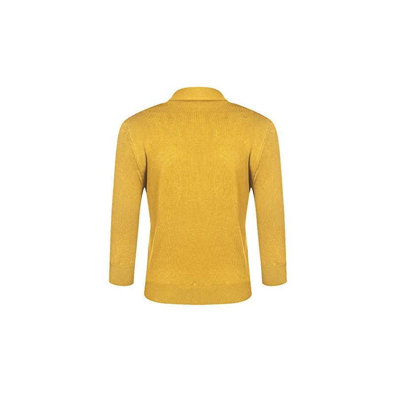 URRU Women's 3/4 Sleeve Tailored Cropped Bolero Shrug Blazer Evening