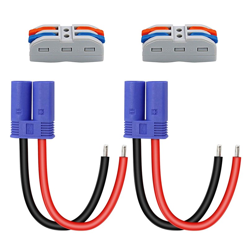 Horsun EC5 Male Connector Bare Leads Silicone Cable Wire 2-PCS