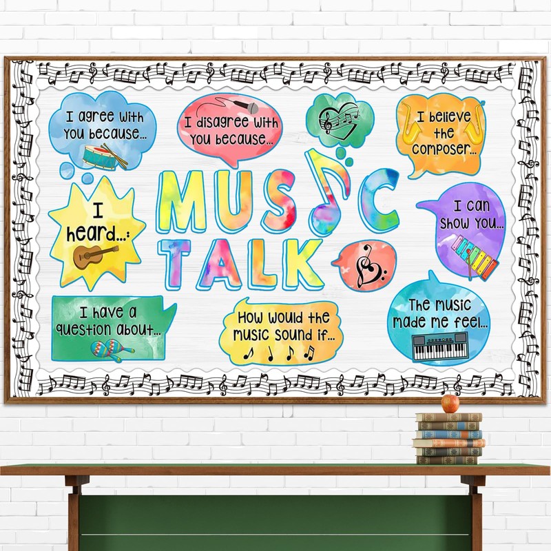 72 Feet Musical Notes Bulletin Board Borders Trim for Music