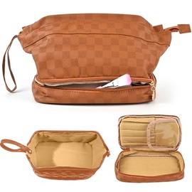 Bolsa de Maquillaje Grande, Humedad y Sequedad, Cosmetiquera para Hombre y Mujer, Neceser de Viaje con Abertura Amplia, Neceser de Piel, Tocador y Cos