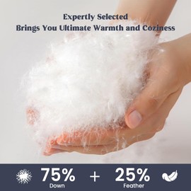 puredown® Down Blankets Queen Size - Soft Lightweight Bed Blanket for All Seasons, Cozy Warm Luxury Blanket with Satin Trim, Cotton Cover, Purple (90"X90")