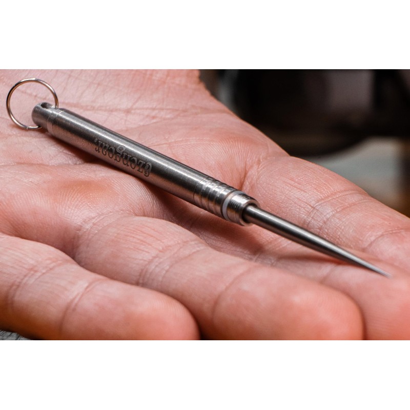 aZengear Titanium Toothpick with Keychain Holder – Portable Reusable Metal